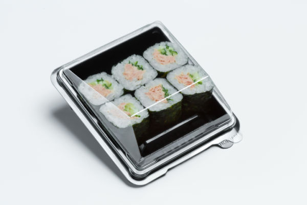 Keto Sushi Rolls: The Perfect Low Carb Meal 10 Sushi roll on a container.