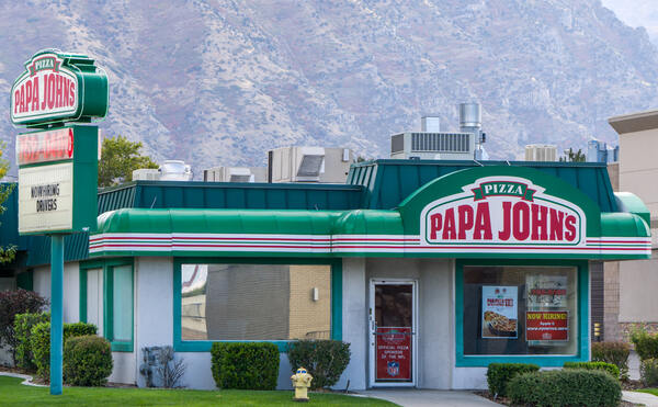 Exterior of a Papa John's pizza restaurant