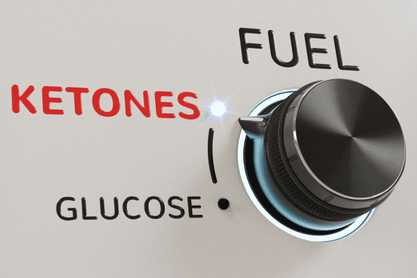 A device displaying ketone levels for monitoring.