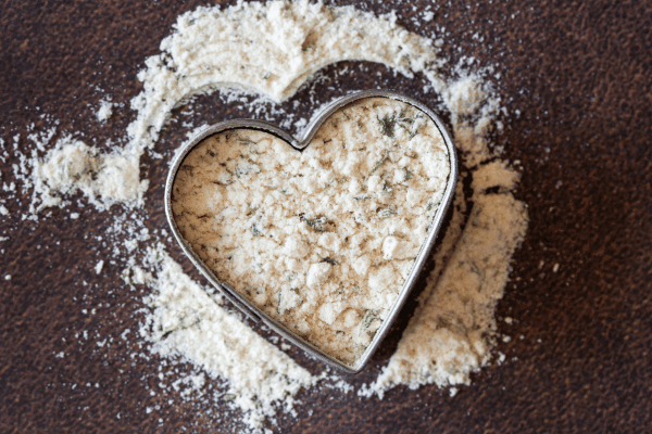 A heart-shaped blend of seasoning mix