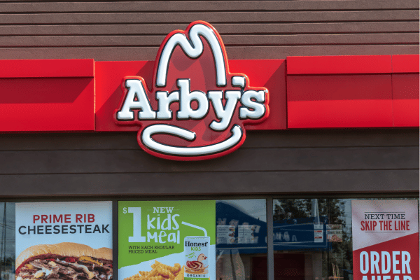A prominent signage displaying Arbys veggie options, offering a variety of delicious plant-based choices for customers.