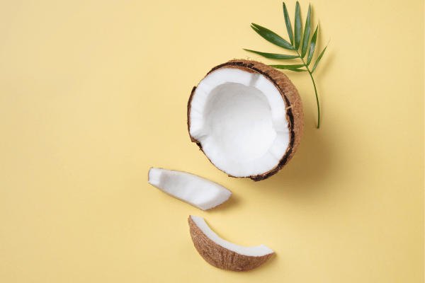Are Keto Coconut Clusters a Healthy Snack Choice? 2 Sliced coconut meat, revealing its fresh, creamy texture and natural sweetness.