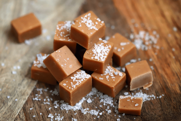 The Ultimate Russel Stover Sugar Free Experience 4 Chewy caramel cubes, offering a delightful and indulgent treat with their rich and sweet flavor.