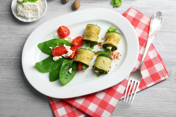 Keto Cook Out Delights: Irresistible Recipes for Your Feast 5 Zucchini roll-ups with spinach, tomatoes, and cheese