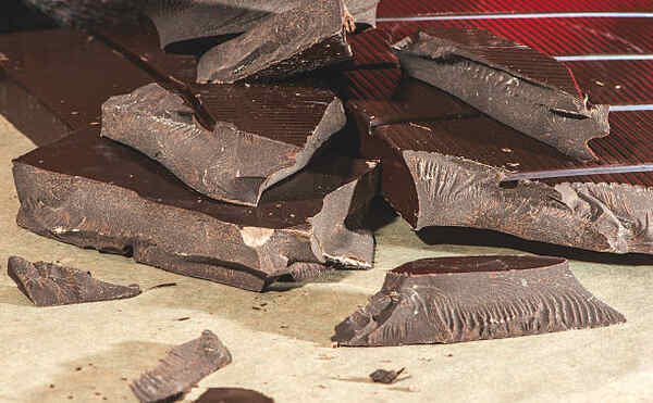 Chopped dark chocolate bar