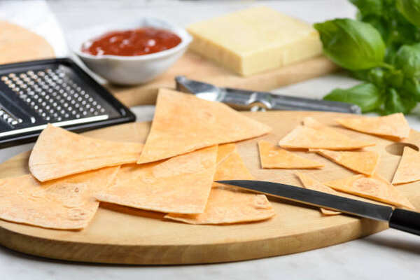 Keto Nachos Recipe: Crunchy Low-Carb Bliss in Every Bite 5 Homemade tortillas cut into chips