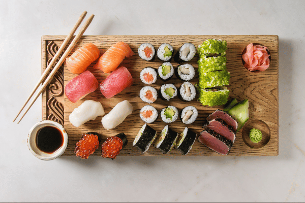 6 Creative Sushi Without Rice Recipes You Need to Try 2 Sushi Sashimi Set artfully placed in a wooden board.