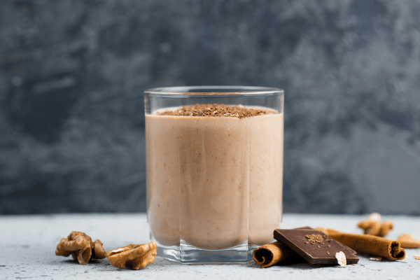 Milk Chocolate smoothie with cocoa nuts cinnamon