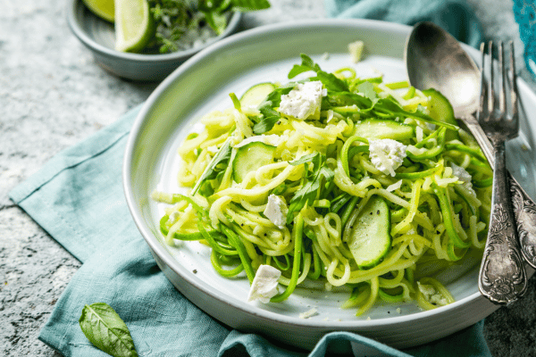 10 Keto Zucchini Recipes to Spice Up Your Low Carb Diet 4 Keto Zucchini Recipes: Zucchini Noodles with Cucumber.