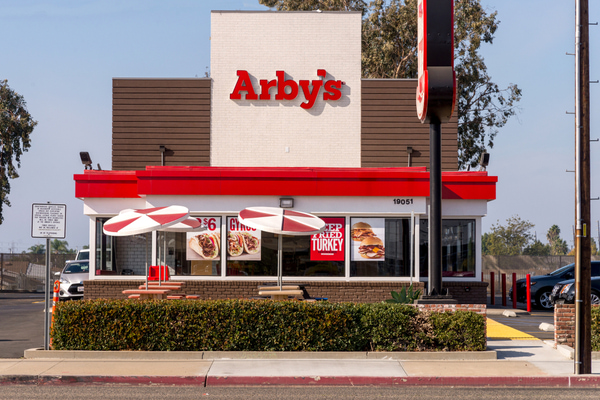 The exterior of an Arby's restaurant
