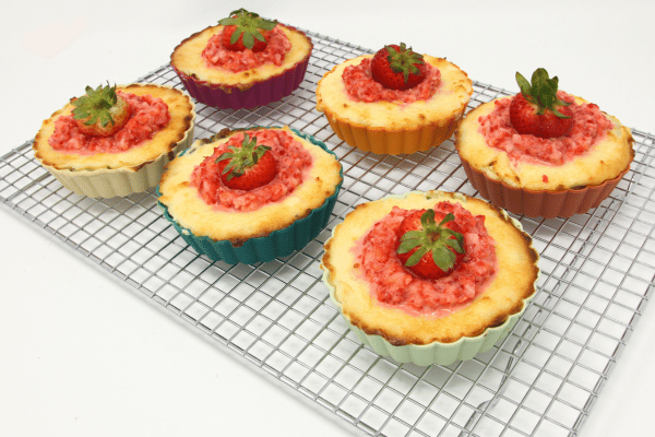 Keto Strawberry Cheesecake Tarts.