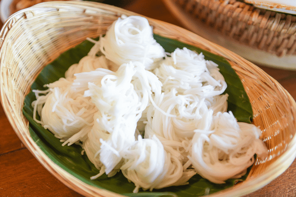 Are Rice Noodles Keto Friendly? Everything You Need to Know 5 A Thai Rice Vermicelli Noodle on a Basket representing whether are rice noodles keto or not.