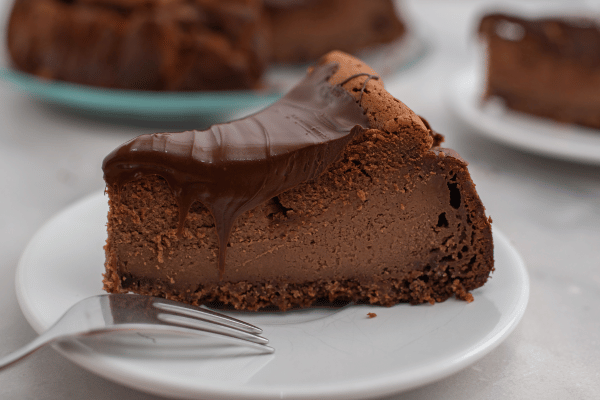 Slice of Chocolate Cheesecake.
