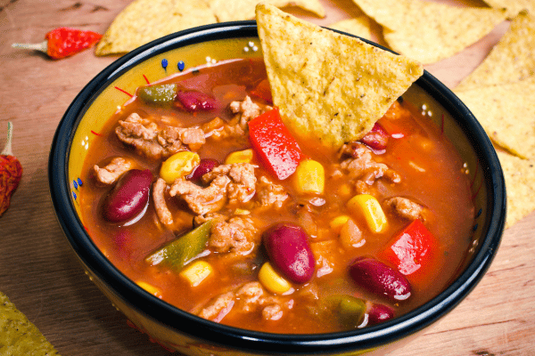 Keto Taco Soup Recipe: The Perfect Low Carb Comfort Food 6 Mexican soup with chili con carne and tacos.