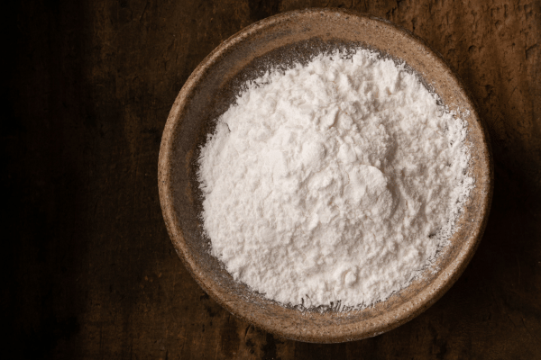 Is Arrowroot Keto Friendly? Everything You Need to Know 4 Topview of Arrowroot powder in a bowl.