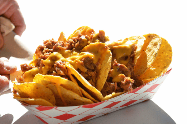 Trader Joe's Cauliflower Thins: Healthy Snack Hacks 4 Delicious nachos with cheese and vegetables.