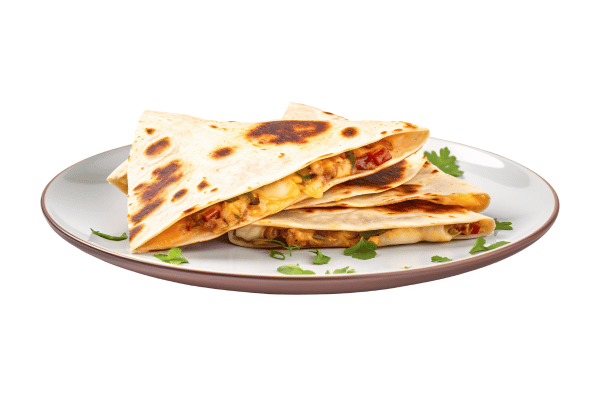 Trader Joe's Cauliflower Thins: Healthy Snack Hacks 5 Low-carb quesadillas on a plate.