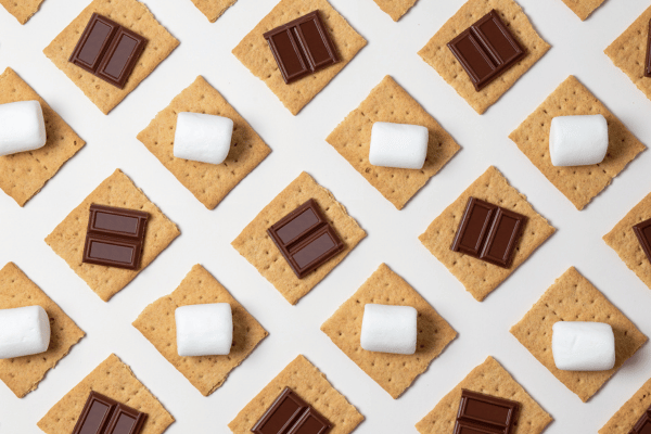Trader Joe's Cauliflower Thins: Healthy Snack Hacks 7 Top view of laid out s'mores.