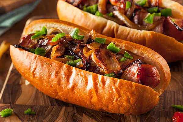 Are Hot Dogs Keto-Friendly? Everything You Need to Know 7 Are hot dogs keto-friendly? Bacon-wrapped hotdogs in buns