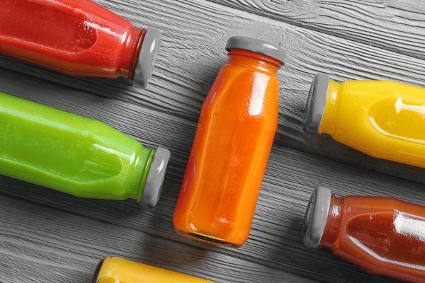 Low Carb Juicing: How to Make Tasty and Healthy Juices 18 A bottle of different juices.