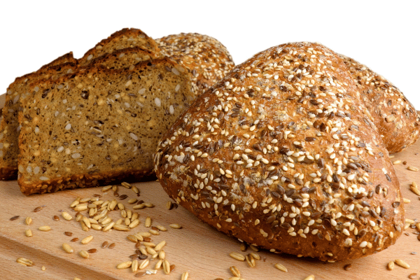 Carb Free Bread Recipe: A Simple Guide for Beginners 2 A freshly baked low-carb bread loaf with a golden crust, topped with seeds. Perfectly sliced, showing its soft, airy texture inside.