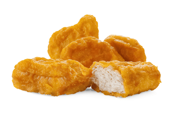 Chicken McNuggets Carbs: A Guide for Low-Carb Dieters 2 A plate of golden-brown, crispy chicken nuggets sits on a clean white background.