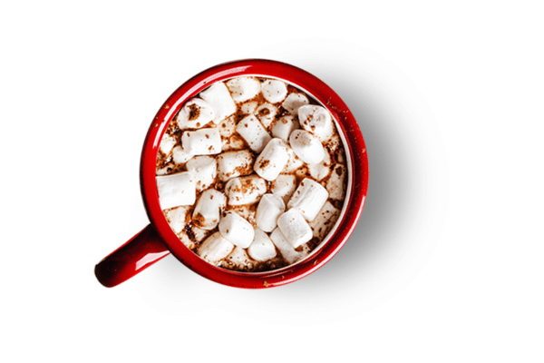 Keto Hot Cocoa: How to Make the Perfect Low-Carb Cup 6 A top-down view of a warm keto hot cocoa, overflowing with fluffy, sugar-free marshmallows and sprinkled with a light dusting of rich cocoa powder.