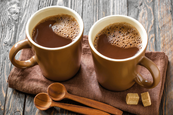 Keto Hot Cocoa: How to Make the Perfect Low-Carb Cup 5 Two mugs of rich keto hot cocoa, each topped with square sugar-free marshmallows, creating a cozy, indulgent drink that’s perfect for sharing while staying low-carb and delicious!
