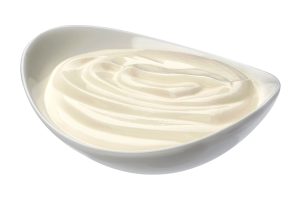 Is Falafel Keto Friendly? How to Make Low-Carb Versions 8 Organic brown eggs on a white ceramic plate, served alongside a dollop of creamy Greek yogurt, creating a wholesome and simple presentation.