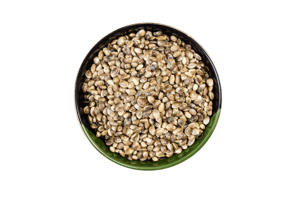 Is Buckwheat Keto Friendly? Everything You Need to Know 10 A bowl filled with hemp seeds shows their small, pale green and beige appearance.