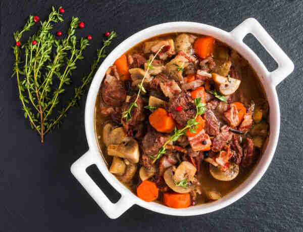Keto Beef Stew Recipe: Low-Carb Comfort in a Bowl 6 A of beef stew with carrots and mushrooms