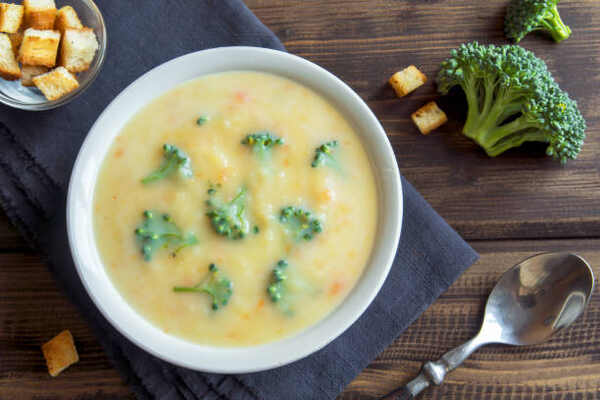 Easy Keto Meals That Make Low-Carb Living a Breeze 11 Creamy broccoli and cheddar soup in a bowl