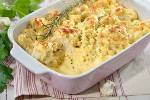 Keto Cauliflower Mac and Cheese: Low-Carb Comfort Food 9 Cheesy baked cauliflower with herbs