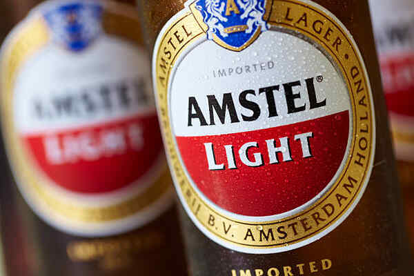 Bottles of Amstel Light lager