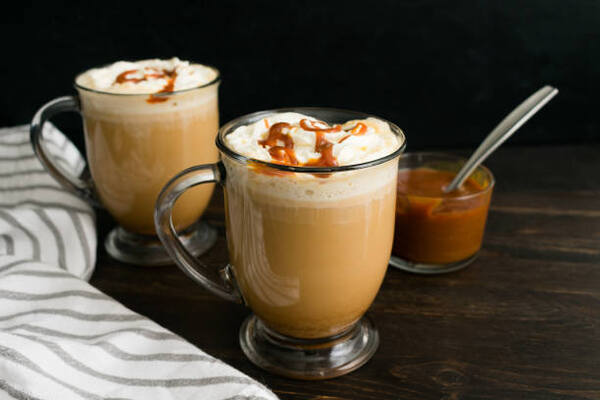 Starbucks Keto Hacks: Sip Your Way to Low-Carb Bliss 3 Two cups of caramel macchiato with cream and caramel syrup