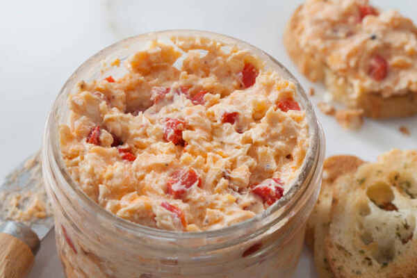 Easy Keto Pimento Cheese Recipe Ready in 10 Minutes 3 Homemade pimento spread over toasted crostinis