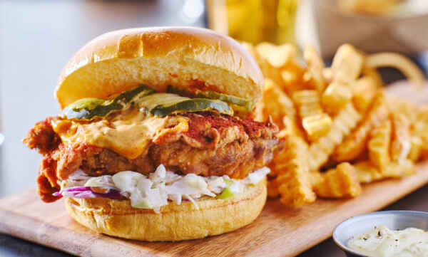 Easy Nashville Hot Chicken Sandwich Recipe You’ll Love 7 Classic Nashville hot chicken sandwich served with fries