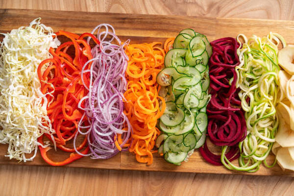 Spiralized vegetables as keto noodles