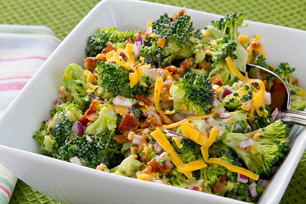 10 Low-Carb BBQ Sides Perfect for Your Next Grill Party 8 Broccoli cheddar salad with bacon, red onion, and mayo dressing