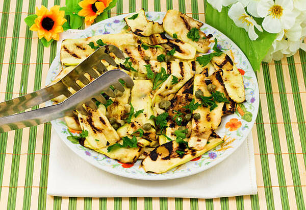 10 Low-Carb BBQ Sides Perfect for Your Next Grill Party 3 Grilled zucchini with olive oil and chopped parsley