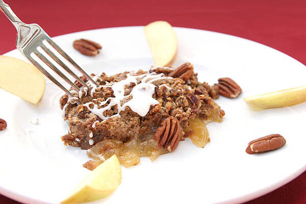 Delicious Keto Dump Cake Recipe for Dessert Lovers 6 Pecan apple dump cake on a plate