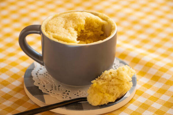 Easy Keto Cinnamon Roll Mug Cake Ready in Minutes 5 Easy microwaved vanilla mug cake with a spoon
